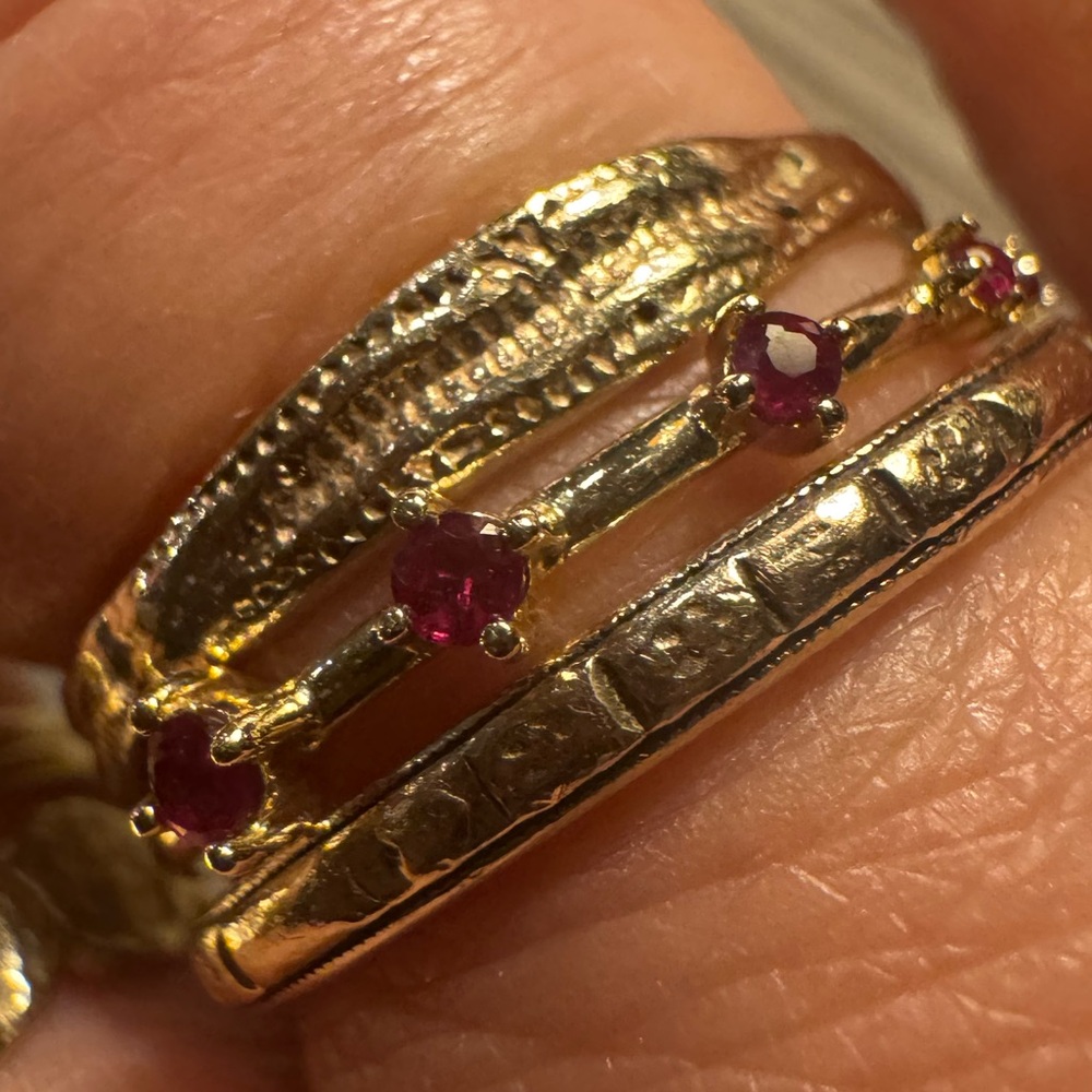 Adina Reyter Ruby Stacking Ring in 14K Yellow Gold - Picture 5 of 5
